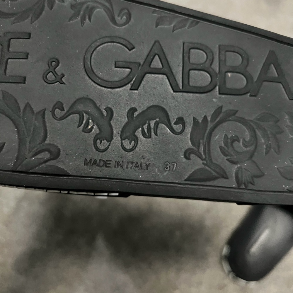 D&G Black & White Logo Slide Sandals - Picture 5 of 14